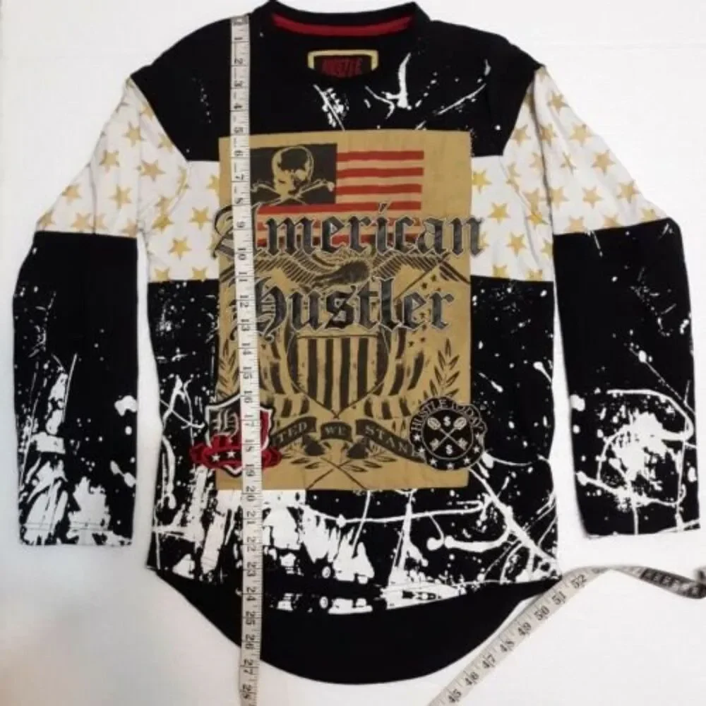 Smith & Graham Boys Sz 16 -18 Large Shirt American Hustler Long Sleeve